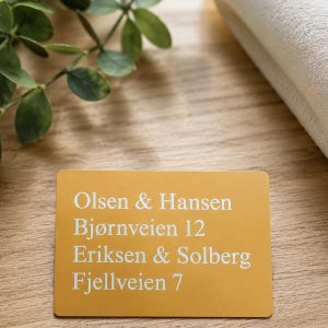 Postkasseskilt i aluminium